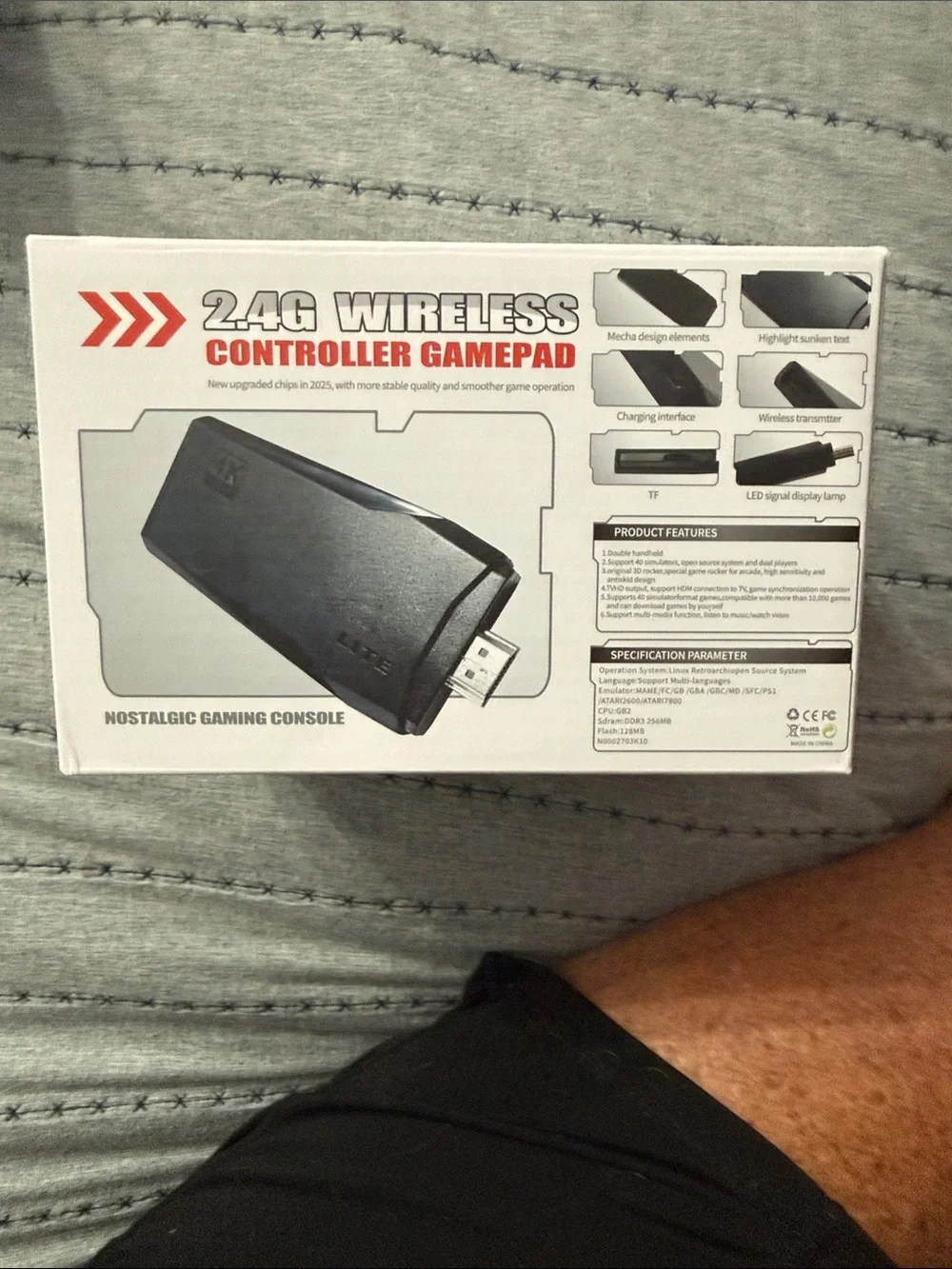 Wireless Black Gamepad Controller - Upgraded 2.4G Wireless